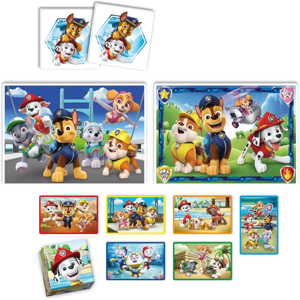 Edukit Patrulla Canina 2 puzzles juego de memoria y cubos